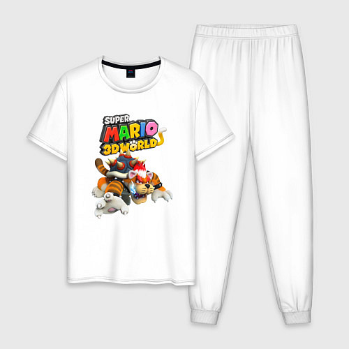 Мужская пижама Tiger-Bowser Super Mario 3D World / Белый – фото 1