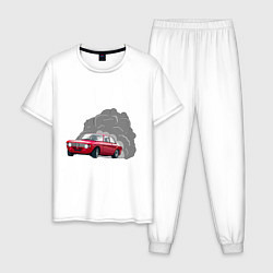 Пижама хлопковая мужская Alfa Romeo Calmaction, цвет: белый