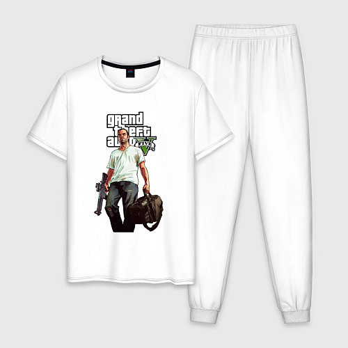 Мужская пижама GTA 5 Money bag / Белый – фото 1
