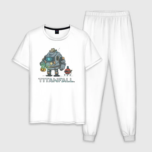 Мужская пижама Титанфол арт Helloween TITANFALL / Белый – фото 1