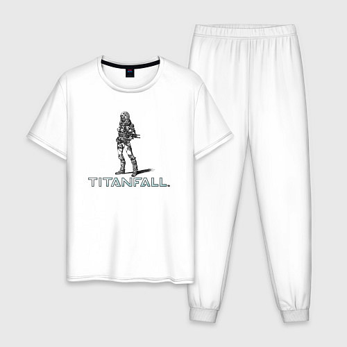 Мужская пижама TITANFALL PENCIL ART титанфолл / Белый – фото 1