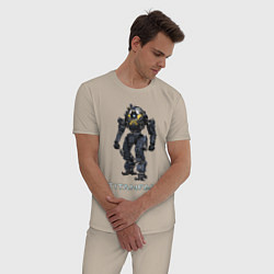 Пижама хлопковая мужская TITANFALL ROBOT ART титанфолл, цвет: миндальный — фото 2