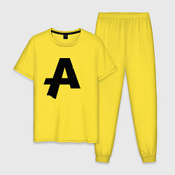 Пижама хлопковая мужская Asking Alexandria A, цвет: желтый