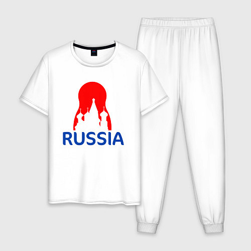 Мужская пижама Я русский церковь / Белый – фото 1