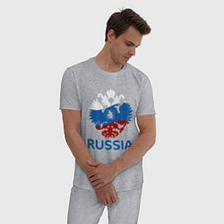 Пижама хлопковая мужская Russia, цвет: меланж — фото 2