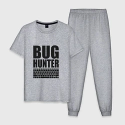 Пижама хлопковая мужская Bug Хантер, цвет: меланж
