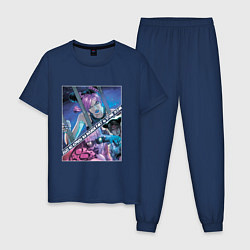 Пижама хлопковая мужская Джолин Куджо из ДжоДжо, цвет: тёмно-синий