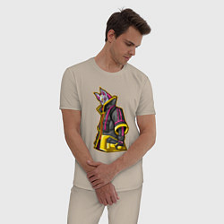 Пижама хлопковая мужская Fortnite Молнии, цвет: миндальный — фото 2