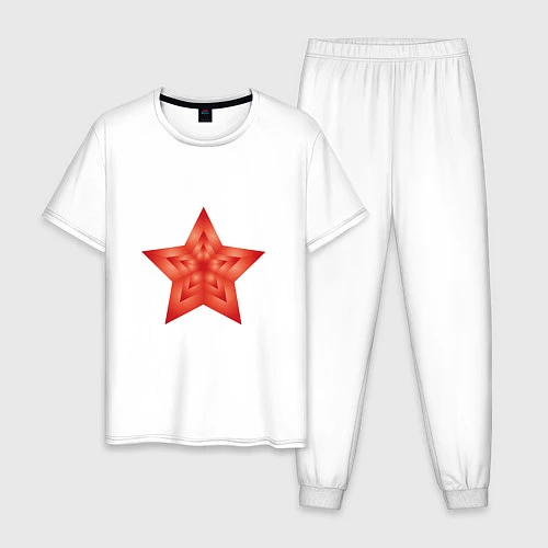 Мужская пижама Звезда векторная / Белый – фото 1