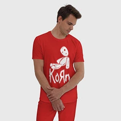 Пижама хлопковая мужская Korn КоРн, цвет: красный — фото 2