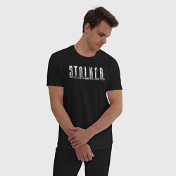 Пижама хлопковая мужская S T A L K E R - Logo, цвет: черный — фото 2