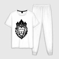 Пижама хлопковая мужская Lion one king, цвет: белый
