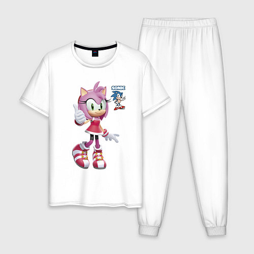 Мужская пижама Sonic Amy Rose Video game / Белый – фото 1