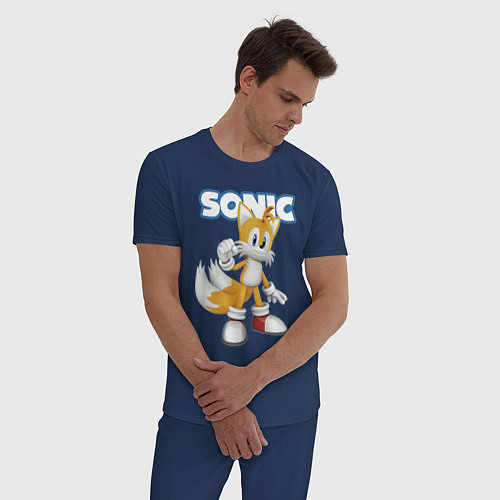 Мужская пижама Майлз Тейлз Прауэр Sonic Видеоигра / Тёмно-синий – фото 3