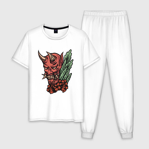 Мужская пижама Красный дьявол / Белый – фото 1