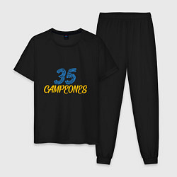 Пижама хлопковая мужская 35 Champions, цвет: черный
