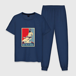 Пижама хлопковая мужская Benzema, цвет: тёмно-синий
