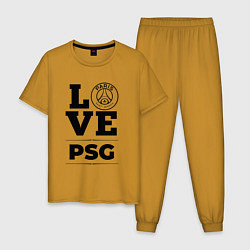 Пижама хлопковая мужская PSG Love Классика, цвет: горчичный