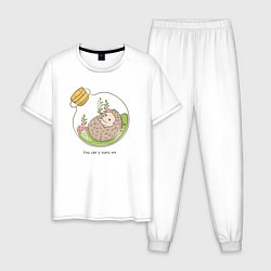 Мужская пижама Меня не обидеть - ёж клубочком в колбе