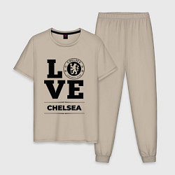 Пижама хлопковая мужская Chelsea Love Классика, цвет: миндальный