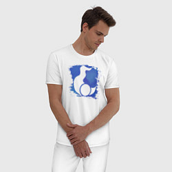 Пижама хлопковая мужская Знак Тзинча пятно, цвет: белый — фото 2