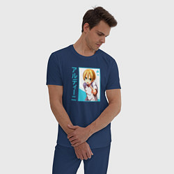 Пижама хлопковая мужская Такуми арт, цвет: тёмно-синий — фото 2