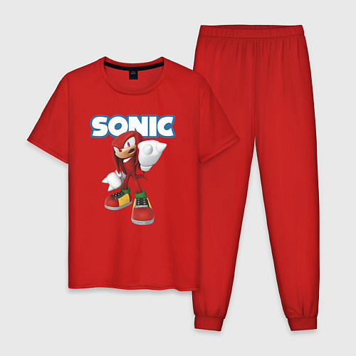 Мужская пижама Knuckles Echidna Sonic Video game Ехидна Наклз Вид / Красный – фото 1