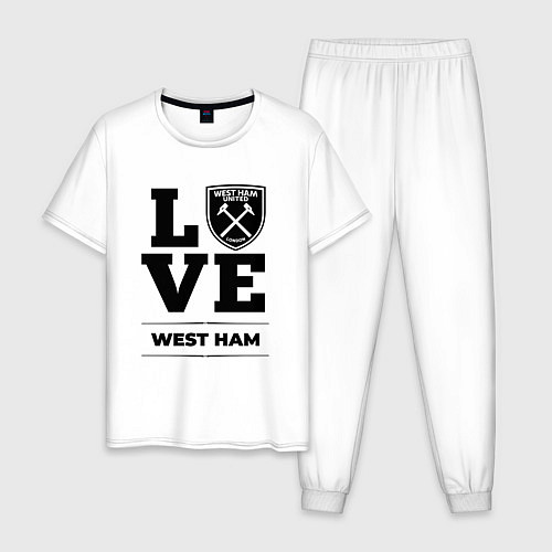 Мужская пижама West Ham Love Классика / Белый – фото 1