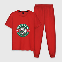 Пижама хлопковая мужская Mexico 2022, цвет: красный