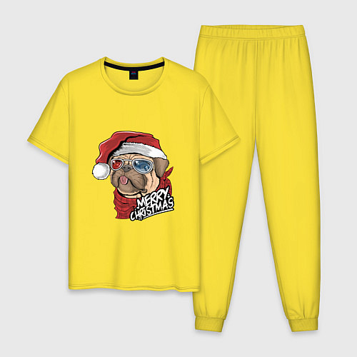 Мужская пижама С НОВЫМ ГОДОМ MERRY CHRISTMAS / Желтый – фото 1