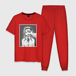 Пижама хлопковая мужская Ахегао ahegao, цвет: красный