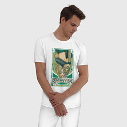 Пижама хлопковая мужская Poster Scorpions, цвет: белый — фото 2