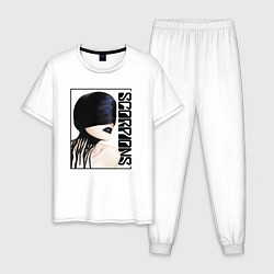 Пижама хлопковая мужская Icon Scorpions, цвет: белый