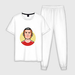 Пижама хлопковая мужская Роналду - Манчестер, цвет: белый
