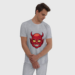 Пижама хлопковая мужская Красный демон, цвет: меланж — фото 2