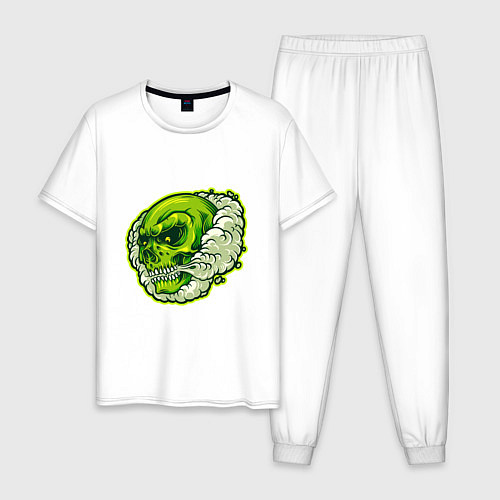 Мужская пижама Зелёный черепок / Белый – фото 1