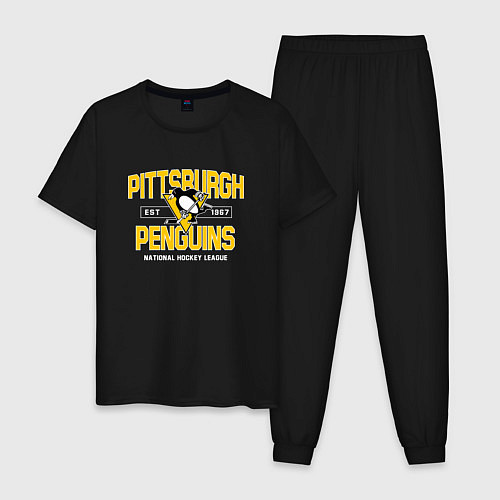 Мужская пижама Pittsburgh Penguins Питтсбург Пингвинз / Черный – фото 1