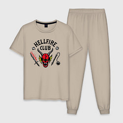 Пижама хлопковая мужская Hellfire Club Stranger Things 4 цвета миндальный — фото 1