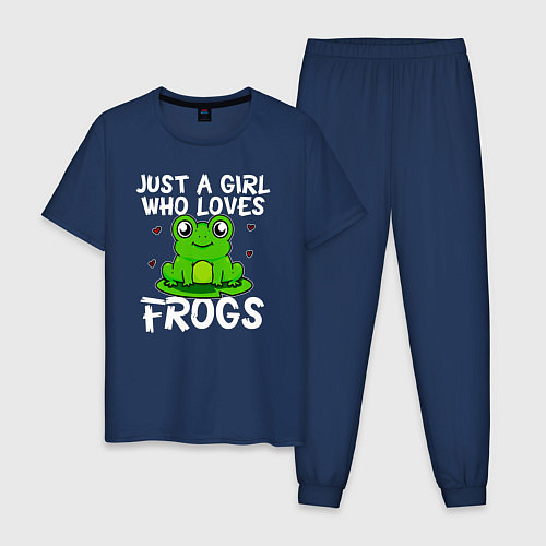 Мужская пижама Просто девушка, которая любит лягушек / Тёмно-синий – фото 1