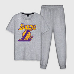Пижама хлопковая мужская Lakers Лейкерс Коби Брайант, цвет: меланж