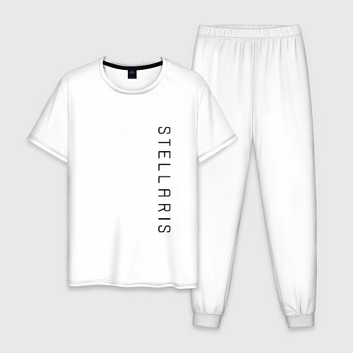 Мужская пижама Стелларис Вертикальное лого / Белый – фото 1