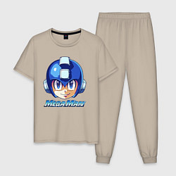 Пижама хлопковая мужская Mega Man - Rockman, цвет: миндальный