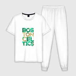 Пижама хлопковая мужская NBA - Celtics, цвет: белый