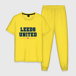 Пижама хлопковая мужская Leeds United FC Classic, цвет: желтый