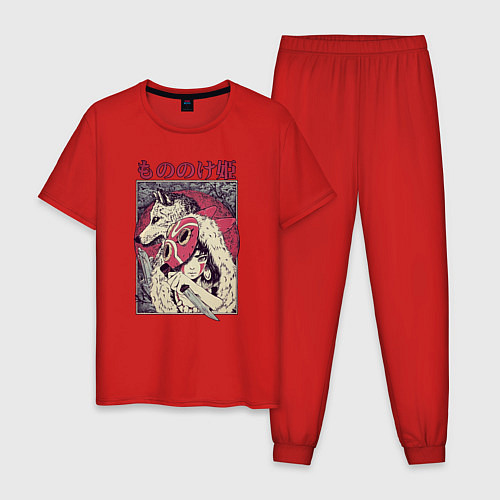 Мужская пижама ПРИНЦЕССА МОНОНОКЕPRINCESS MONONOKE / Красный – фото 1
