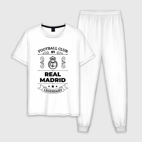 Мужская пижама Real Madrid: Football Club Number 1 Legendary / Белый – фото 1