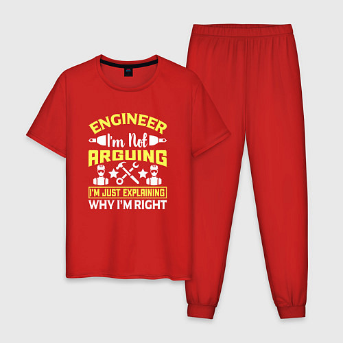 Мужская пижама Инженер всегда прав / Красный – фото 1