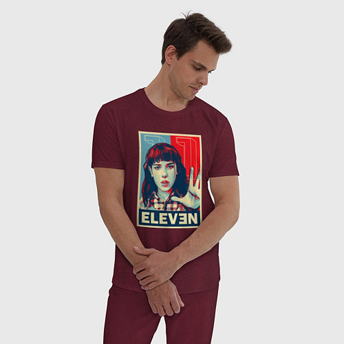 Мужская пижама Stranger Things Eleven / Меланж-бордовый – фото 3