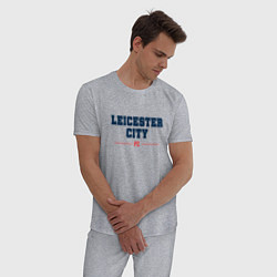 Пижама хлопковая мужская Leicester City FC Classic, цвет: меланж — фото 2