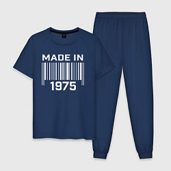 Пижама хлопковая мужская Сделано в 1975 штрихкод, цвет: тёмно-синий